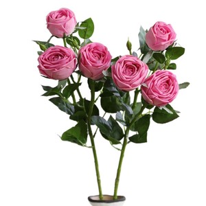 Rami di Rose Artificiali Real Touch Effetto Umido, 4 Teste, Steli di Rose Finte per Bouquet da Sposa, Vaso Domestico, Composizioni Floreali e Decorazioni - Product Image 5