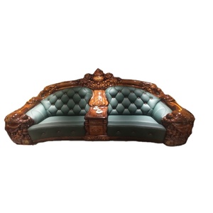 Ensemble de canapés en bois d'ébène diplomatique, bois de rose de Madagascar, grand canapé en cuir véritable, canapé quatre places, sculpture, fauteuil individuel - Product Image 6