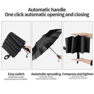 Parapluie automatique pliable 24 baleines anti-UV coupe-vent, ouverture et fermeture automatiques à une main - Product Image 3