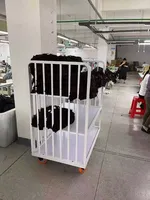 Carro de 3 niveles de alta resistencia para piezas de ropa cortadas |   Carro de Transporte de Tela para Almacenamiento en Fábricas de Ropa