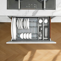 ARTSTEEL Tiroir à vaisselle coulissant moderne et écologique en aluminium, égouttoir multifonctionnel avec compartiments pour couverts