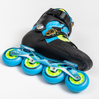 Chaussures de patinage en fibre de carbone EACHkids Professional Slalom Freestyle Inline Skating avec roues en PU pour enfants
