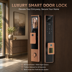 Cerradura Electrónica Inteligente Profesional Tuya con Timbre, Alarma Automática, Reconocimiento Facial HD 3D, Wi-Fi/App, Aleación de Aluminio y Madera - Product Image 5