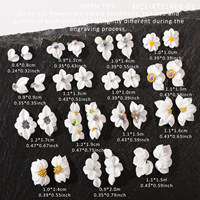 30 pièces/kit Kawaii série blanche Vietnam fait à la main Nail Art résine breloques 3D Design ongles acrylique fleurs