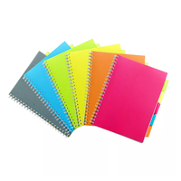 Carnets à spirales A5 personnalisés avec logo d'entreprise, papeterie scolaire, couverture en plastique, agenda avec intercalaires colorés