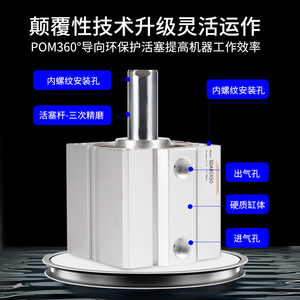 กระบอกลม Airtac รุ่นบาง SDA40X30 ตัวกระบอกอะลูมิเนียม กระบอกลมแบบสองทางชนิดมาตรฐาน - Product Image 4