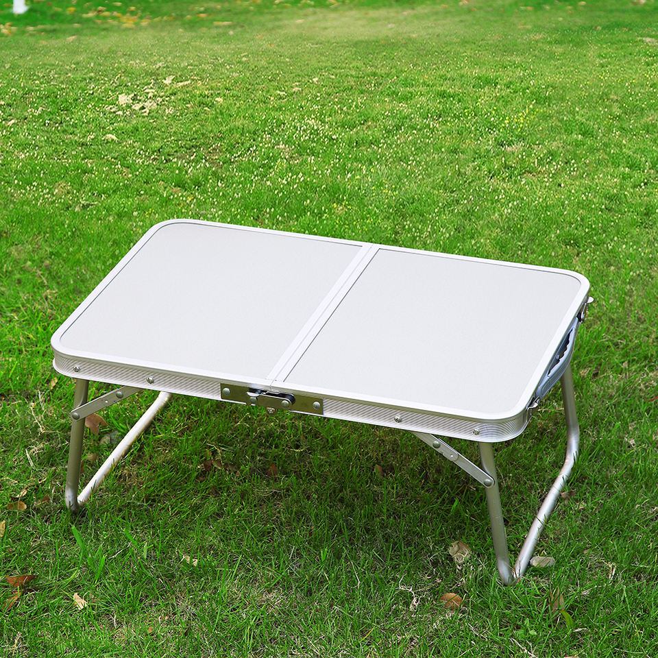 Portable Aluminum Camping Table Mdf Top Modern Lightweight Compact Outdoor Folding Patio Furniture For Garden Beach Dining Park