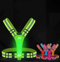 Gilet de course LED réfléchissant personnalisé avec logo imprimé, rechargeable par USB, durable, pour toutes les saisons, idéal pour les fêtes