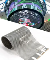 Écran d'affichage LED transparent P10 à haute transmission lumineuse pour la publicité sur vitrine de centre commercial, flexible P4 P6 P8