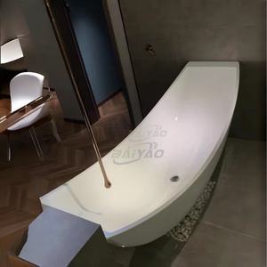 Baignoire hammock moderne autoportante en acrylique blanc pour intérieur, avec drain, idéale pour hôtel, appartement, villa, salle de bain - Product Image 6