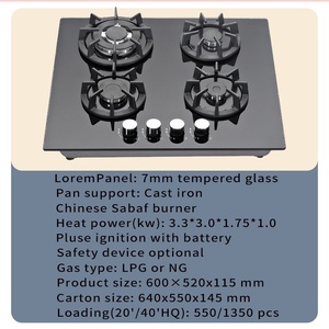 Plaque de cuisson à gaz de haute qualité à 5 brûleurs en acier inoxydable solaire durable en verre trempé Design attrayant à la mode Prix bas pour l'extérieur - Product Image 3