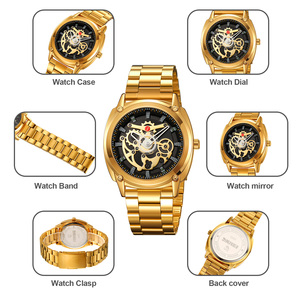 Montre chronographe ronde pour homme, montre-bracelet de luxe en acier inoxydable, montre à quartz étanche 30M - Product Image 2