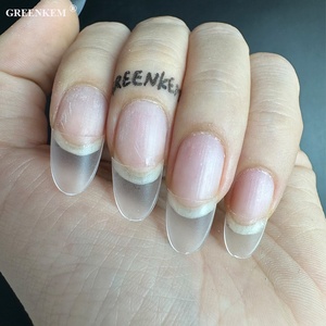 600 <span class=keywords><strong>Uñas</strong></span> Postizas de ABS Mate, Cortas y Cuadradas, con Etiqueta Privada, Transparentes, Naturales, Cortas, con Forma de Almendra - Product Image 3