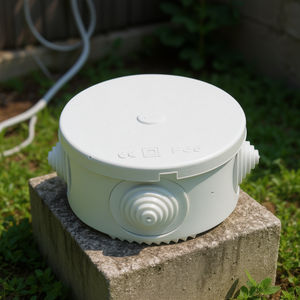 Round <b>Outdoor</b> Junction Box 50x80mm With <b>Cable</b> Gland Holes IP66 Waterproof Connector Accessory - Product Image 3