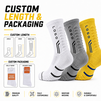 Chaussettes de sport en coton mi-mollet personnalisées avec logo imprimé, antidérapantes et résistantes à la transpiration, pour uniformes d'équipes sportives, OEM