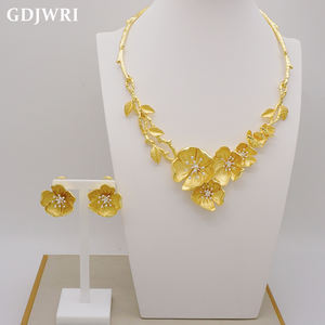 Gdjwri NA01 прочный Саудовская Аравия для женщин 18 к позолоченные свадебные ювелирные наборы - Product Image 1