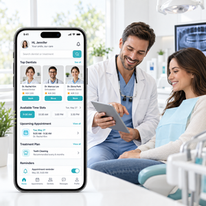 Desarrollo de Aplicaciones para Clínicas Dentales, Cuidado Dental Personalizado para IOS y Android con Reserva de Dentistas, Planes de Tratamiento y Historiales Médicos LionCreate - Product Image 1