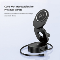 Chargeur sans fil pliable 3-en-1 15W avec indicateur LED pour téléphone portable, écouteurs et montre – Nouveaux produits 2026