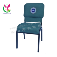 Chaise de conférence et d'église empilable en métal robuste, rembourrée et avec poches, pour la vente en gros
