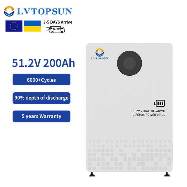 Lvtopsun 51.2V 200Ah 10kWh Solar Battery Grade a Cells Lifepo4 Battery  Solar Energy Storage Tier-1 BESS Manufacturer