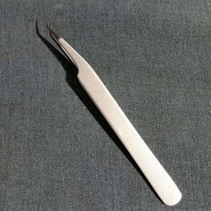 Pince à épiler en acier inoxydable personnalisable pour extensions de cils Pointe pointue à prise solide pour outil en fibre de cils à volume incurvé - Product Image 4