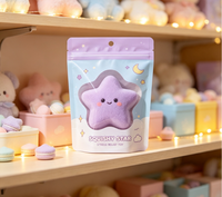 Sachet refermable en plastique transparent imprimé en gravure, résistant à l'humidité, avec fermeture éclair, pour l'emballage de jouets anti-stress souples