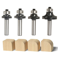 Ensemble de 4 fraises à coins arrondis de 8 mm avec roulement, fraises à bois en carbure de tungstène pour le travail du bois