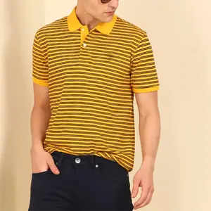 Custom Pattern Golf Shirt Polyester Quick Dry Spandex Strip Stretch Milk Silk High Quality Camisetas Polo Mens Striped Golf Polo