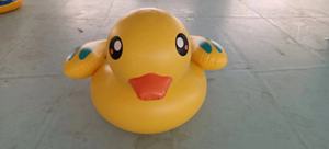 Carino giallo PVC gonfiabile anatra piscina tubo portatile pieghevole acqua galleggianti giocattoli anello - Product Image 3