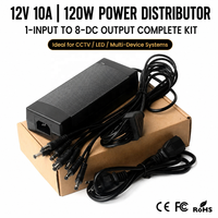 Distributeur d'alimentation CC 12V 10A 120W, kit répartiteur 1 entrée 8 sorties, modèle HXY-1210 pour systèmes multi-appareils CCTV LED