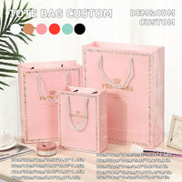 Mini Bolsa de Papel Blanco con Lazo Personalizado con Logotipo para Zapatos, Ropa Interior, Pieles, Boutique, Pequeños Regalos