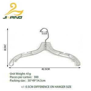 Оптовые прочные прозрачные пластиковые вешалки для взрослых |   Крючок из нержавеющей стали с противоскользящим покрытием для магазинов одежды - Product Image 2