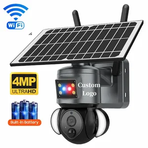 ANSVISION logotipo personalizado 4MP Wifi HD PIR red domo de velocidad PTZ sistema de seguridad al aire libre WiFi solar Cámara CCTV