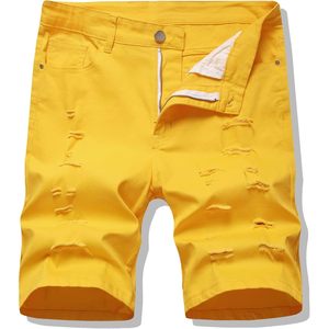 LONGBIDA, pantalones vaqueros rasgados de estilo Vintage para hombre, pantalones cortos holgados, clásicos, elásticos, destruidos, informales, vaqueros, leopardo, color cristal - Product Image 2