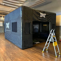Cabine de golf mobile toutes saisons, cage d'entraînement de golf, simulateur de golf gonflable, tente de tir avec projecteur, utilisable en intérieur et en extérieur