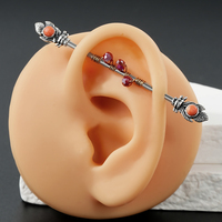 316L Acier Inoxydable Cerise Industrielle Barbell Piercing Bijoux Mignon Industriel Bar Piercing Bijoux Chaîne Industrielle Boucles D'oreilles