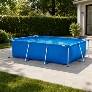 <span class=keywords><strong>Piscine</strong></span> rectangulaire hors sol de taille moyenne avec structure métallique pour la récréation en extérieur - Product Image 5