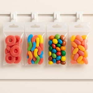3" x 4" Clear OPP <b>Bags</b> with White Hanging Header, Pack of 200 \u2013 Resealable <b>Plastic</b> Retail Display <b>Bags</b> with Hang Hole for - Product Image 3