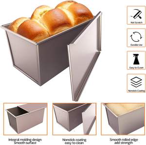 Moule à pain de boulangerie ovale antiadhésif en alliage d'aluminium résistant à la chaleur avec couvercle, idéal pour la cuisson française et les mini-pains. - Product Image 4