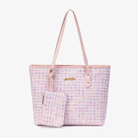 Sac fourre-tout élégant grande capacité, style décontracté, texture tissée, sac à main au design simple, sac à bandoulière pour voyage en extérieur