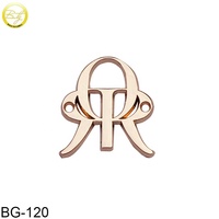 Étiquettes métalliques dorées creuses pour vêtements et chaussures, accessoires de maillots de bain en gros, badges de créateur à coudre