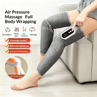 Masseur de jambes électrique à compression d'air avec chaleur, masseur de genoux, enveloppement complet du mollet et de la cuisse, appareil de physiothérapie