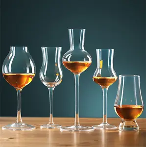 Rõ ràng thủ công Crafted dài bắt nguồn Whisky nếm khách sạn bên Whisky cốc rượu vang đỏ thủy tinh