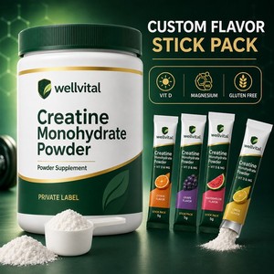 Paquete de Creatina Monohidrato en Polvo Sin Gluten con Sabor Personalizado, con <span class=keywords><strong>Vitamina</strong></span> <span class=keywords><strong>D</strong></span> y Magnesio - Product Image 1