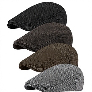 Boina de Moda para Hombre BESTELLA, Transpirable, Estilo Retro, para Golf, Pesca, Uso Diario, a Cuadros, de Poliéster/Algodón/Seda - Product Image 2
