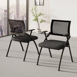 <b>Folding</b> Conference Room Chair Integrated Writing Board/<b>Table</b> Mesh Metal Frame Modern Minimalism Design Casters for Office - Product Image 1