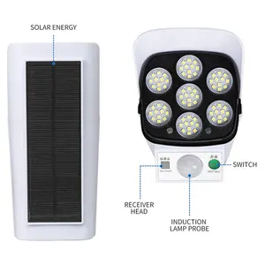 Solar Light Motion Solar Garten lampe Outdoor Street Scheinwerfer Sensor Sicherheit Dummy Kamera Flutlicht IP65 Wasserdicht 77 LED