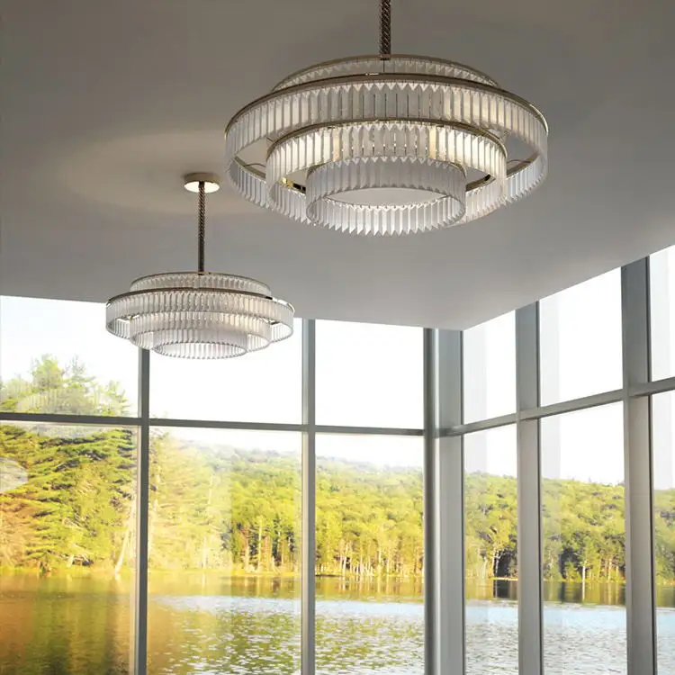 High Quality Nordic Loft Modern Living Room Ceiling Hanging Glass White Chandeliers Pendant Lamp