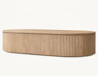 Hochwertiger Skandinavischer Japanischer Stil Massivholz-Eiche & Rattan Handgefertigter Ovaler Couchtisch mit Anpassbaren Optionen Antikes Design