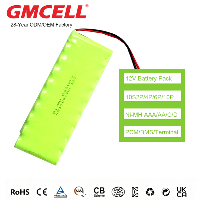 Rechargeable 12.0V Ni-MH Battery Pack 10S2P/1p/5p/8p/10p AAA AA C D NIMH Battery Cell for High Power Tools